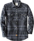 Flannel Shirt for Men Long Sleeve Snap Button Plaid - Soft Cotton