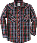 Pearl Snap Shirt for Men Long Sleeve Western Plaid - Vintage Casual