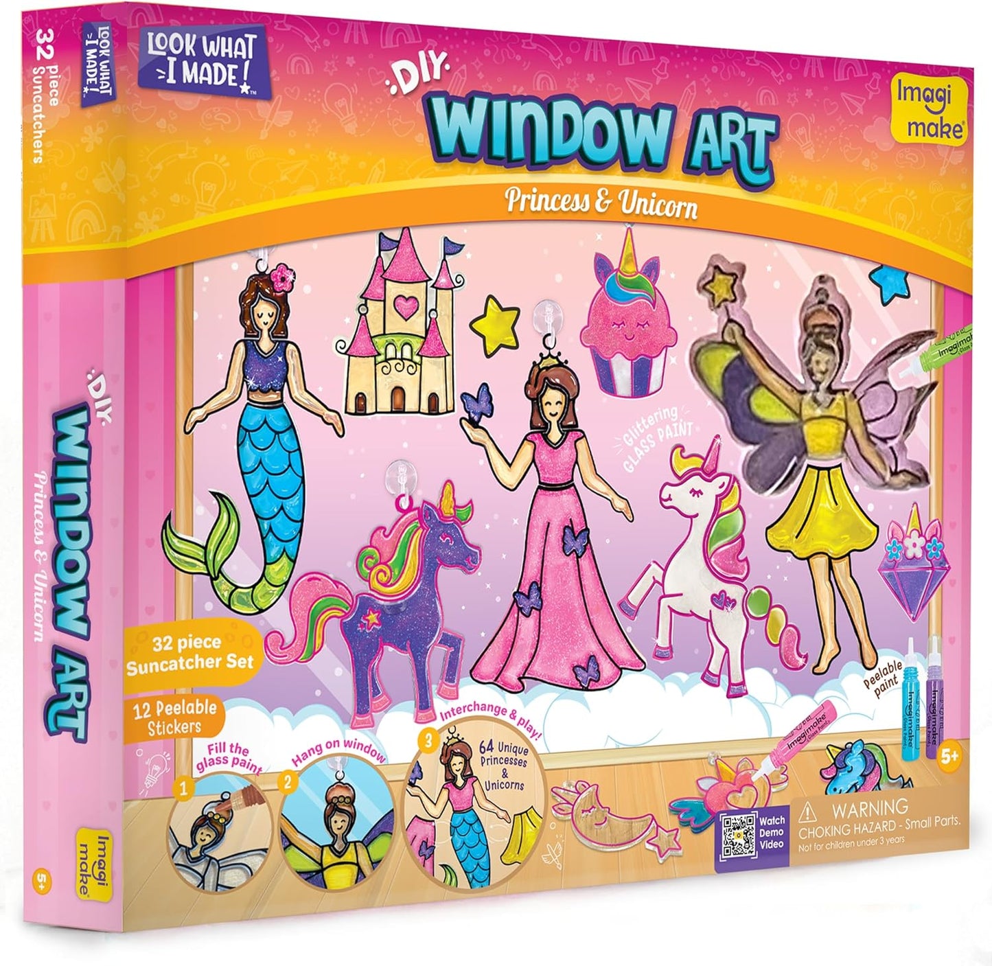 Imagimake Window Art Princess & Unicorn Suncatcher Kit for Kids
