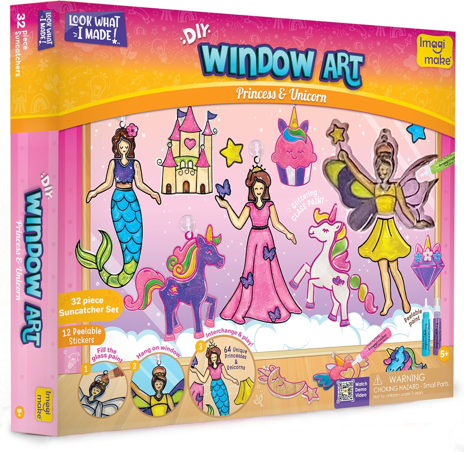 Imagimake Window Art Princess & Unicorn Suncatcher Kit for Kids
