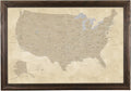 Push Pin Travel Maps Vintage USA Framed Pin Map - Track Travels