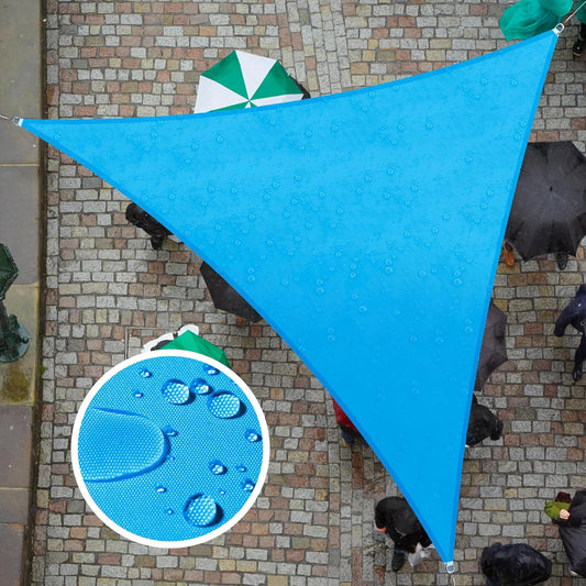 Custom Size Blue Triangle Waterproof Sun Shade Sail for Outdoors