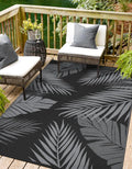 Outdoor Rug 6x9 Waterproof Reversible Patio Rug - Palm Leaf Design