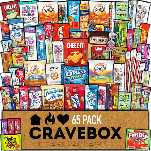 CRAVEBOX Snacks Box Variety Pack for Halloween Treats Gift Basket