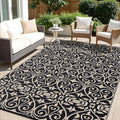 Outdoor Rug Waterproof 8x10 ft Reversible Plastic Straw Rug - Patio