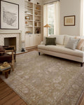 Louisa Vintage-Style Accent Rug 2ft 3in x 3ft 10in - Taupe/Gold