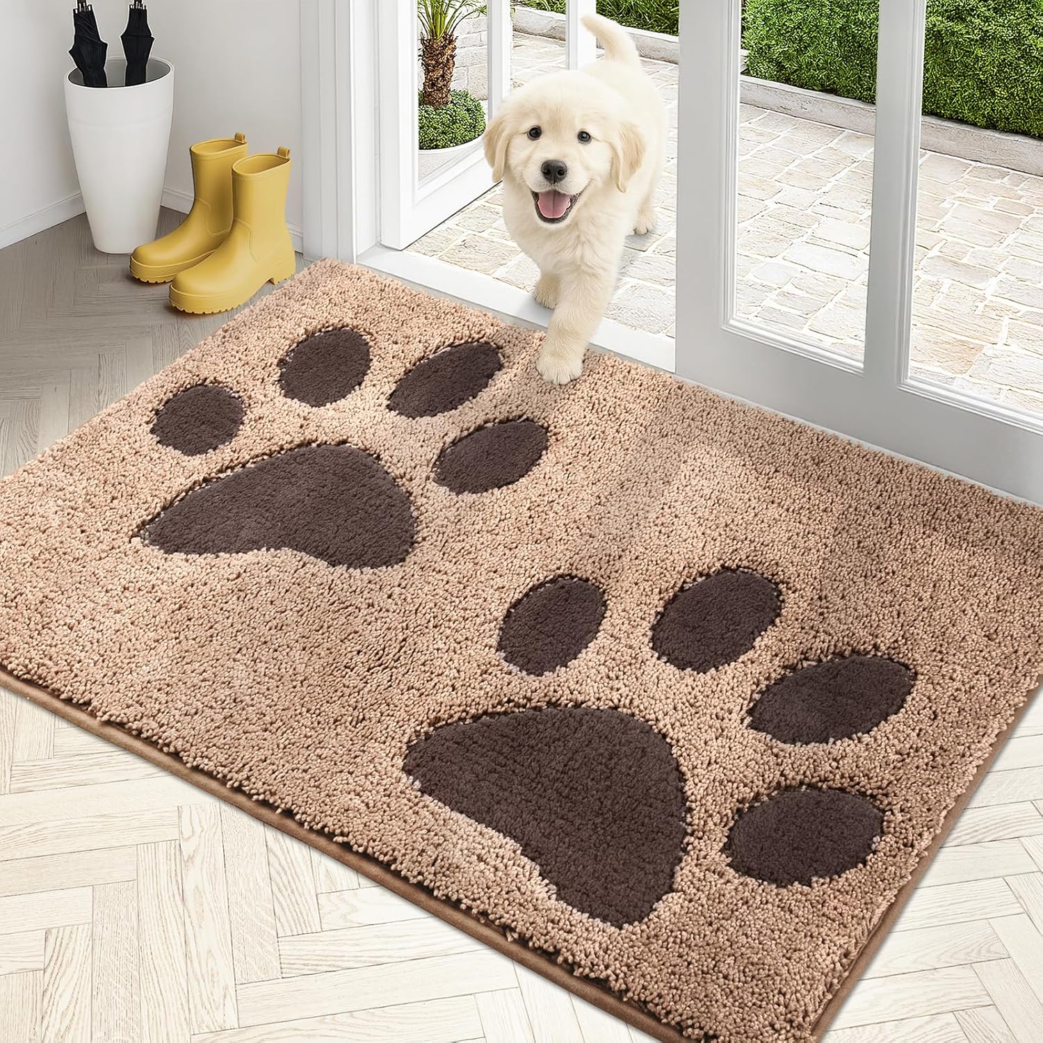 PURRUGS Dirt Trapping Door Mat for Muddy Wet Shoes and Paws