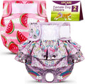Washable Female Dog Diapers 2 Pack Medium - Reusable Leak-Proof