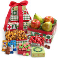 Merry Christmas Fruit & Treats Tower - Festive 4-Piece Gift Tower