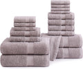 Lane Linen 100% Cotton Large Bath Towels Set - 18 Pc Platinum