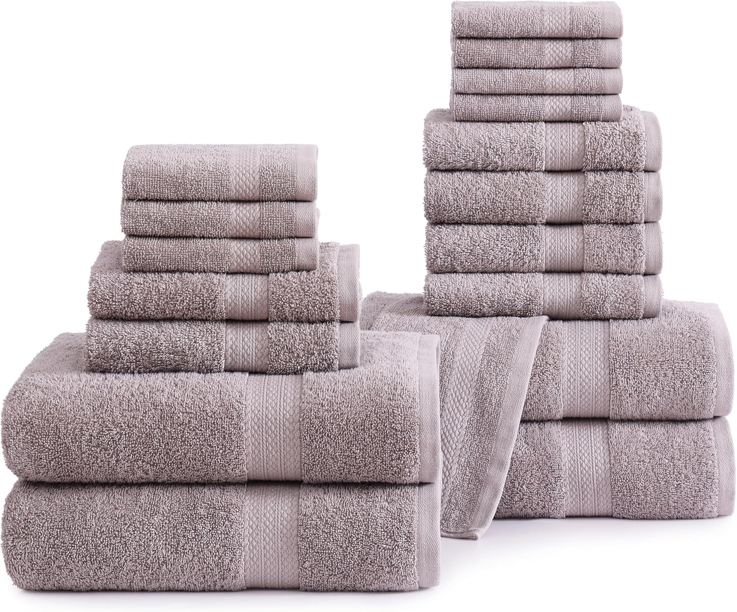 100% Cotton Large Bath Towels Set - 18 Pcs for Every Home