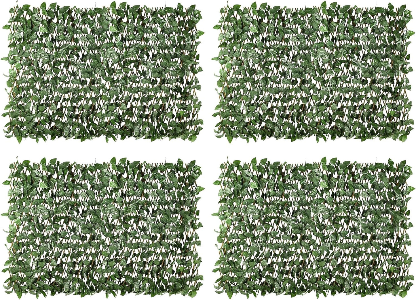 4PCS Artificial Expandable Laurel Leaf Privacy Fence Screen