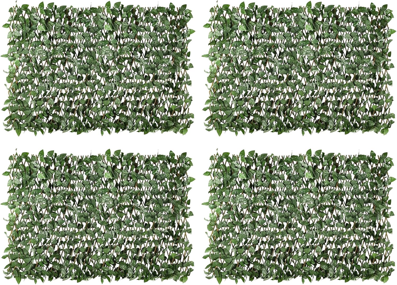 4PCS Artificial Expandable Laurel Leaf Privacy Fence Screen