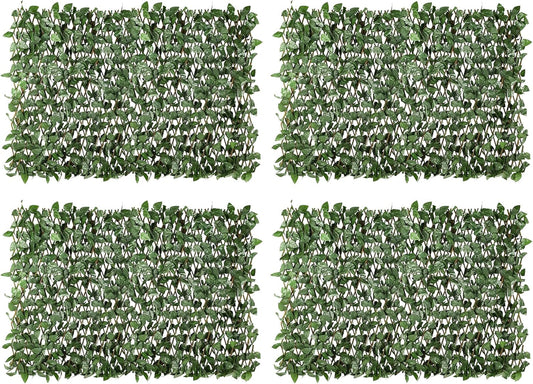 4PCS Artificial Expandable Laurel Leaf Privacy Fence Screen
