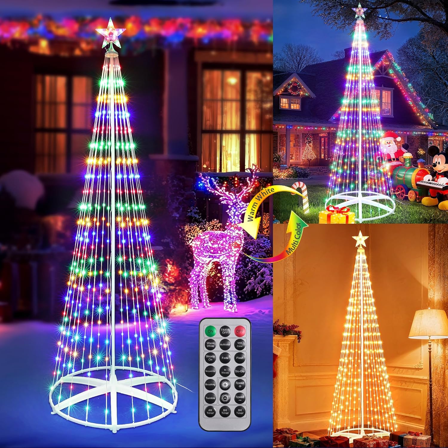 iBaycon Christmas Tree Star Lights for Festive Holiday Decor