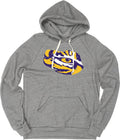 Lsu Tigers Men's Tri-Blend Hoodie with Vintage Icon Design