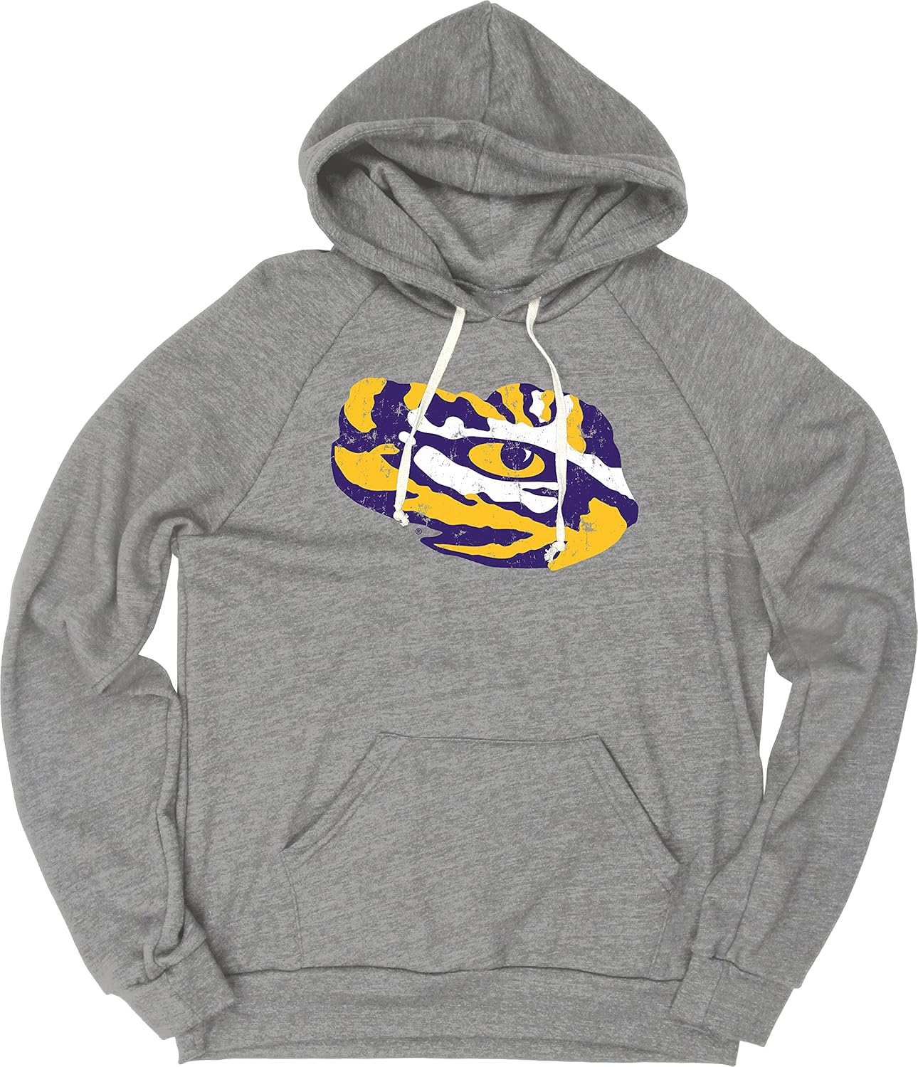 Lsu Tigers Men's Tri-Blend Hoodie with Vintage Icon Design