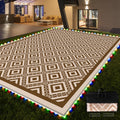 RV Outdoor Rug with Lights 8x10ft - Reversible Waterproof Mat