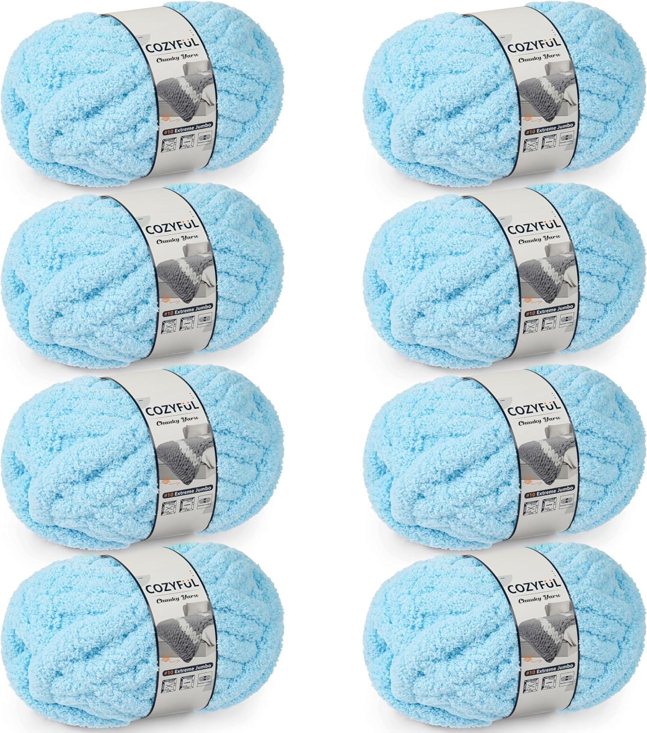 Chunky Yarn for Hand Knitting - Jumbo Thick Chenille Yarn