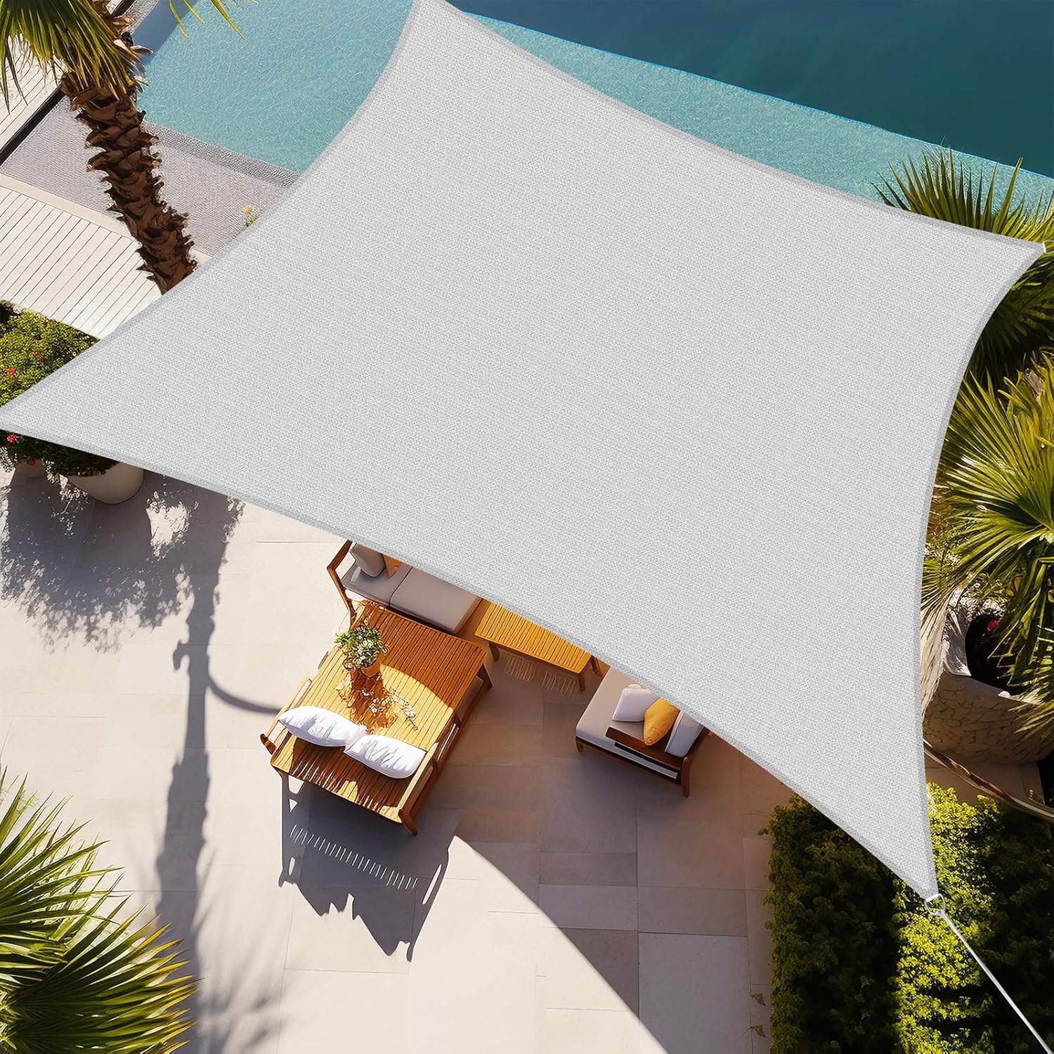 Rectangle Sun Shade Sail 10ftX15ft for Patio Garden Yard Deck