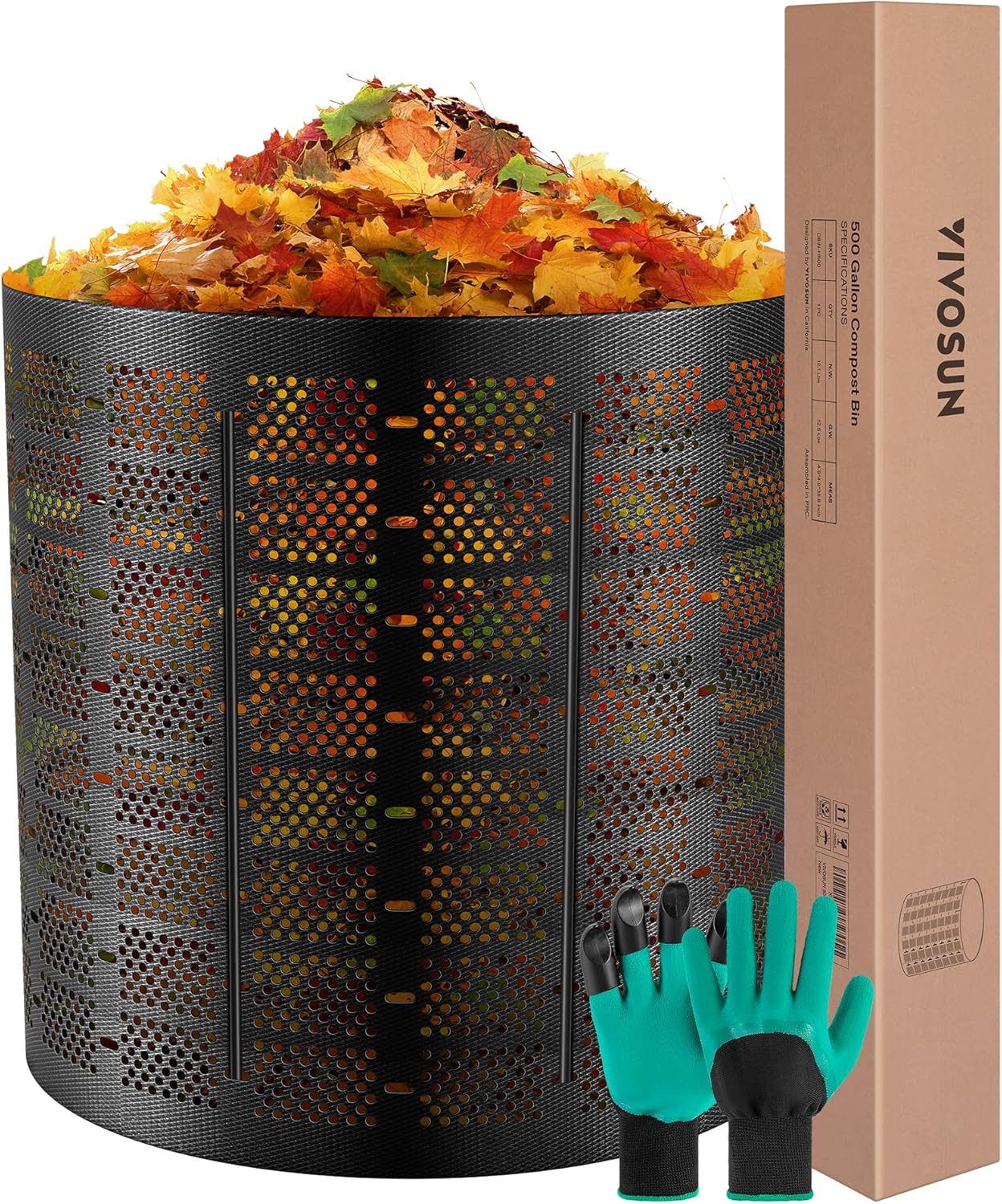VIVOSUN 500 Gallon Outdoor Compost Bin for Efficient Composting