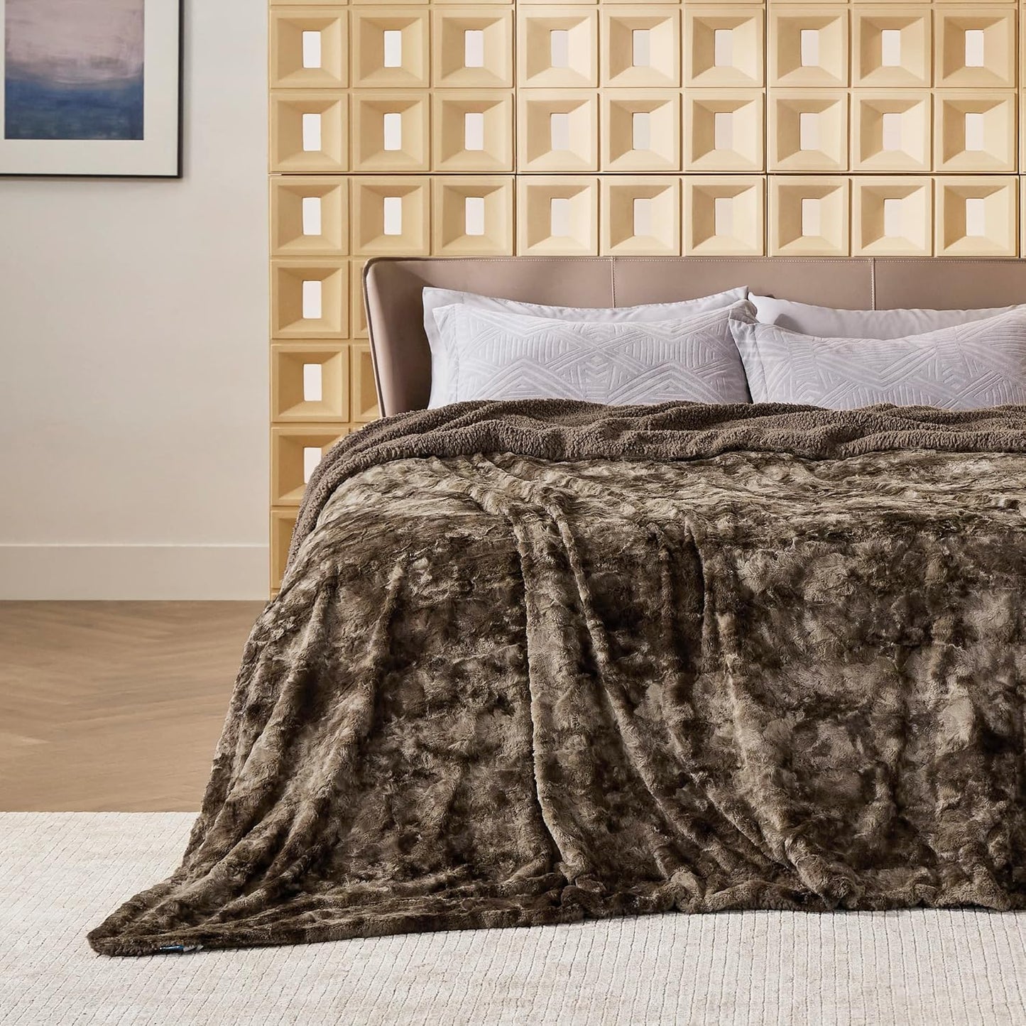 Bedsure GentleSoft Sherpa Fluffy Blanket for Cozy Warmth