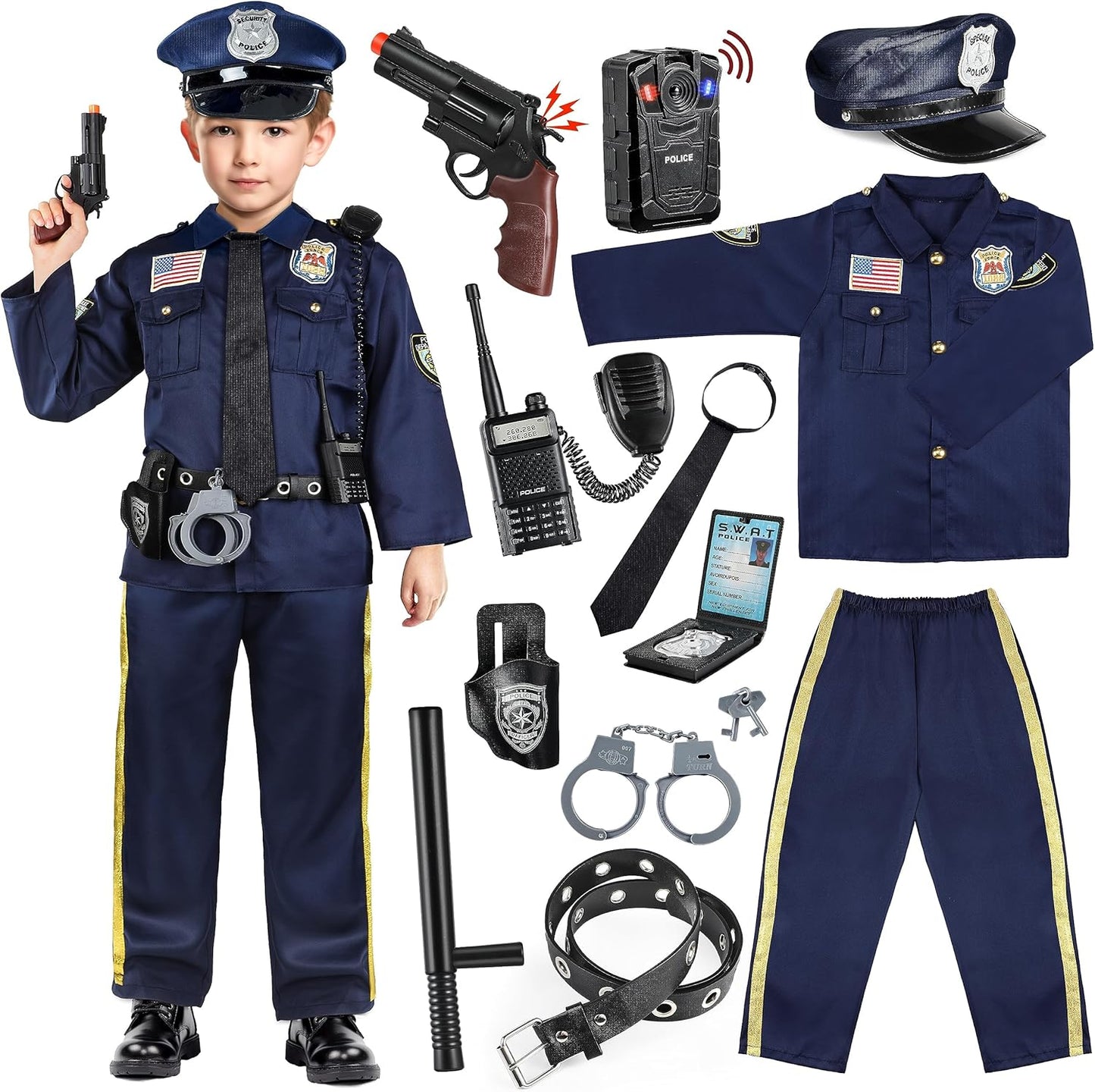 Deluxe Police Officer Costume for Kids - Joycover Role Play Set