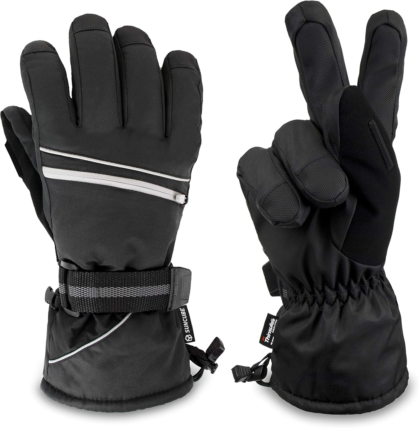 SUN CUBE Waterproof Ski Gloves - Cold Weather Warmth