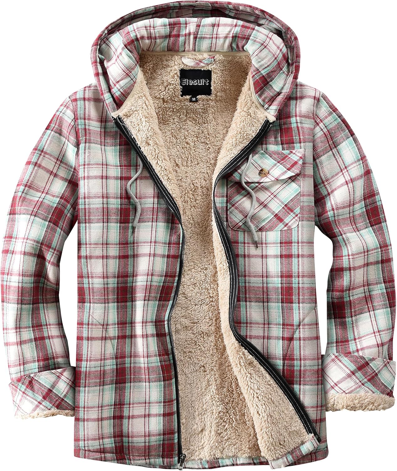 Elesuit Women's Full Zip Fleece Flannel Jacket for Cozy Style
