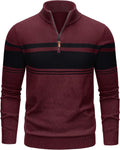 TACVASEN Men's Quarter Zip Cotton Sweater - Warm Casual Pullover