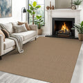 Woven Area Rug 5x7 ft Orange Tan Brown - Washable, Non Slip