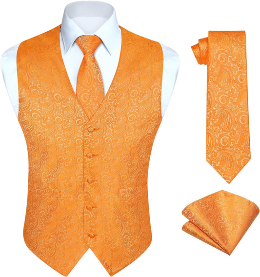 HISDERN V3-01 Men's 3PCS Formal Vest Set for Weddings and Parties