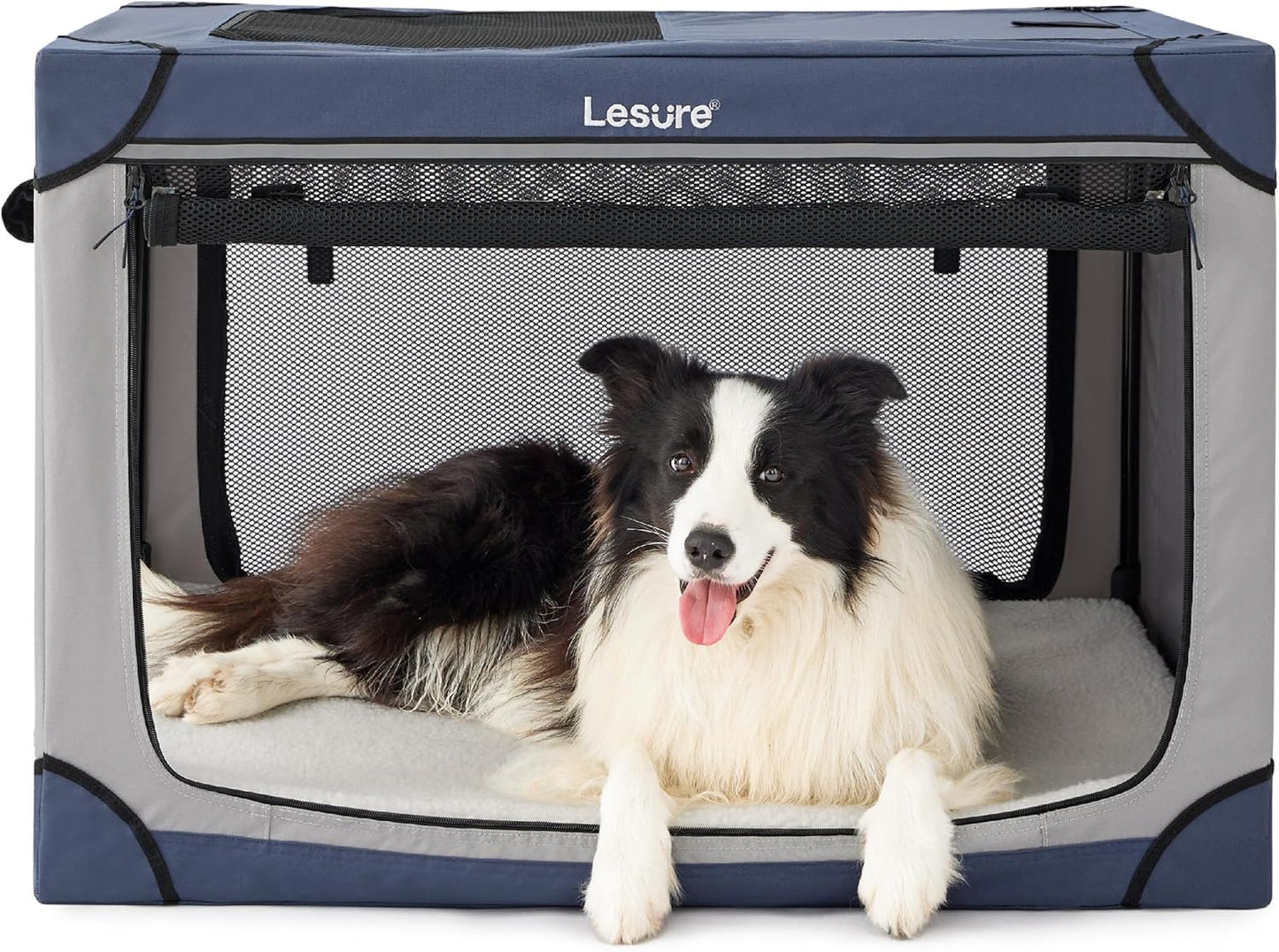 Lesure Soft Collapsible Dog Crate - Portable Travel Crate for Pets