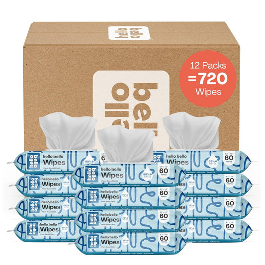 Hello Bello 720-Count Extra Gentle Baby Wipes - 99% Water & Aloe