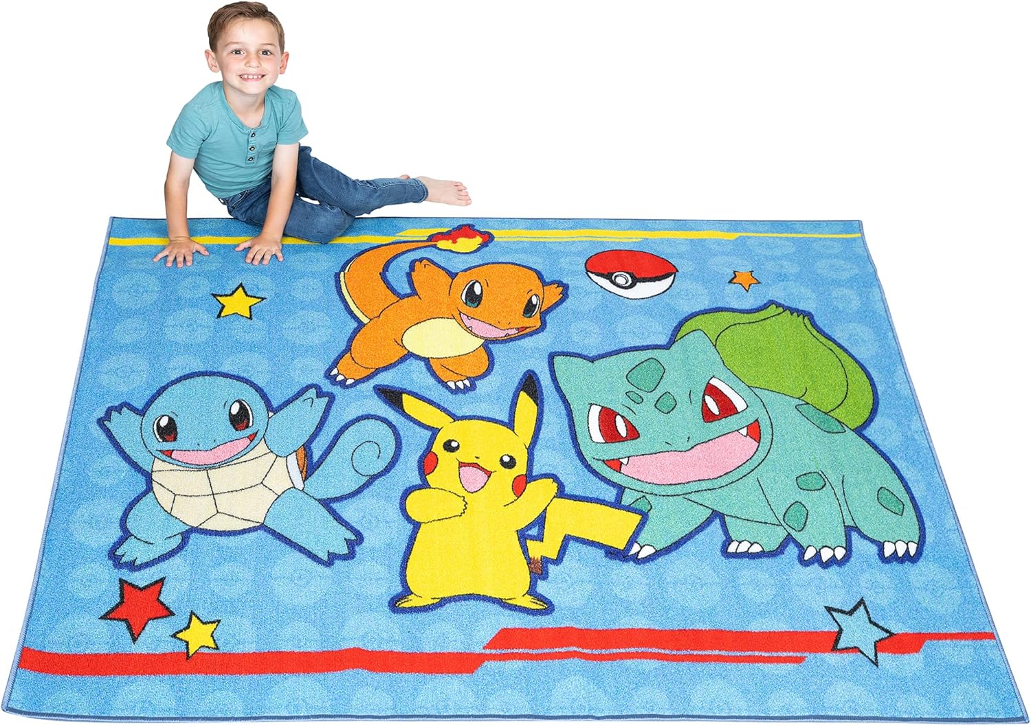 Pokemon Non Slip Area Rug for Kids Room, 69 in x 52 in