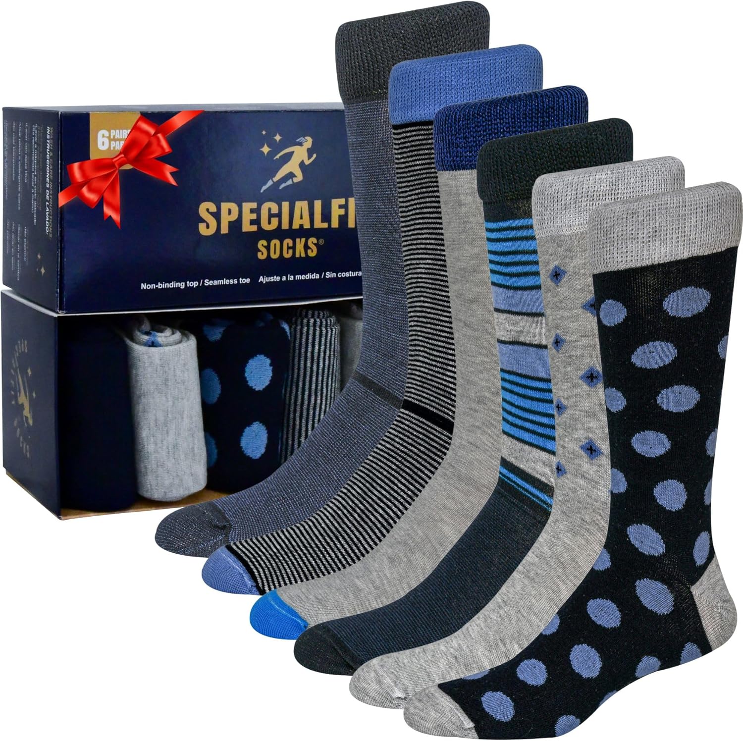 Diabetic Socks for Men - Soft, Comfortable, Non-Binding Cotton
