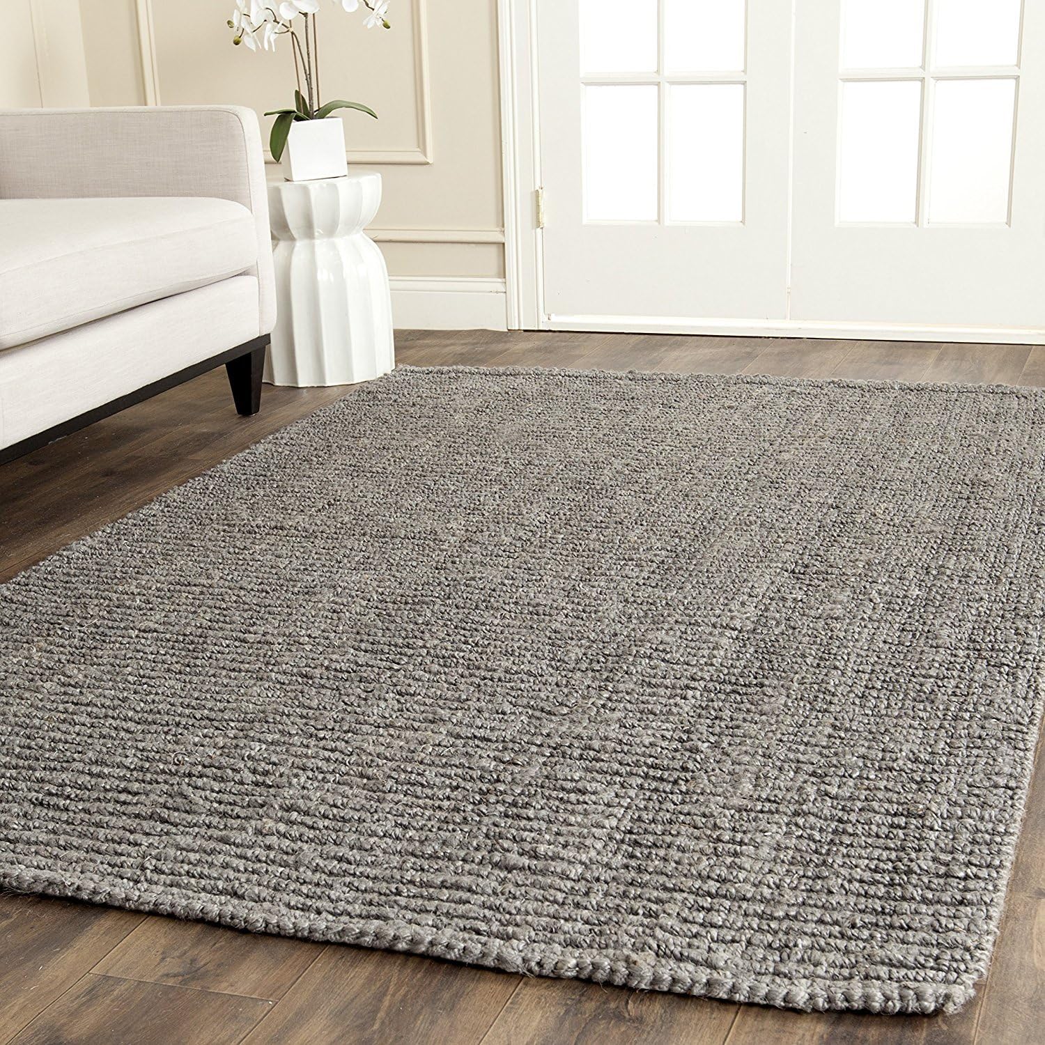 Handmade Jute Area Rug 4ft Square - Natural Fiber Collection