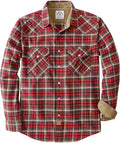 Men's Dubinik Flannel Shirt for Men Western Pearl Snap Long Sleeve