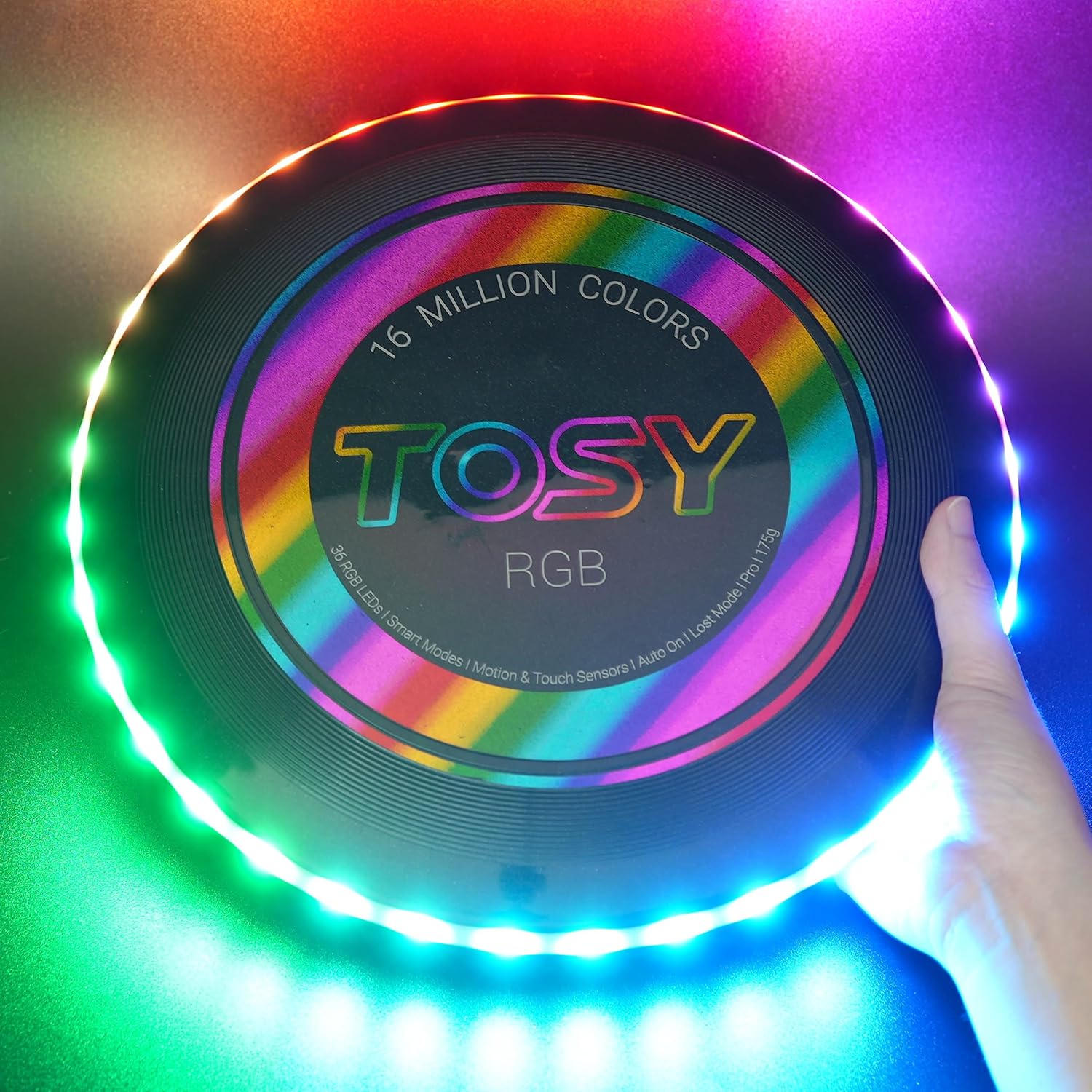 TOSY RGB LED Flying Disc - Bright, Smart Modes, Rechargeable!