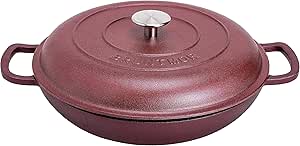 Bruntmor 3.8 Quart Enamel Cast Iron Dutch Oven for Cooking