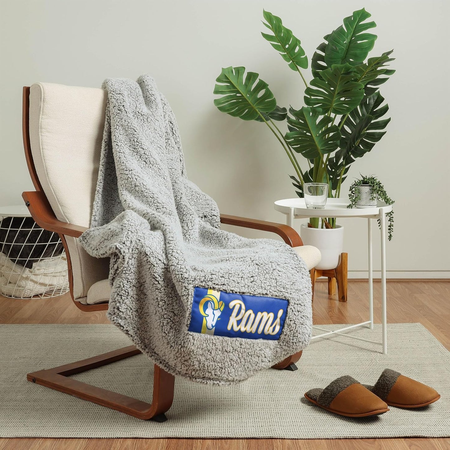 NFL Team Color Big Logo Cloud Sherpa Blanket for Cozy Nights