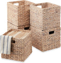 12x12in Pack of 5 Cube Storage Baskets - Collapsible Hyacinth