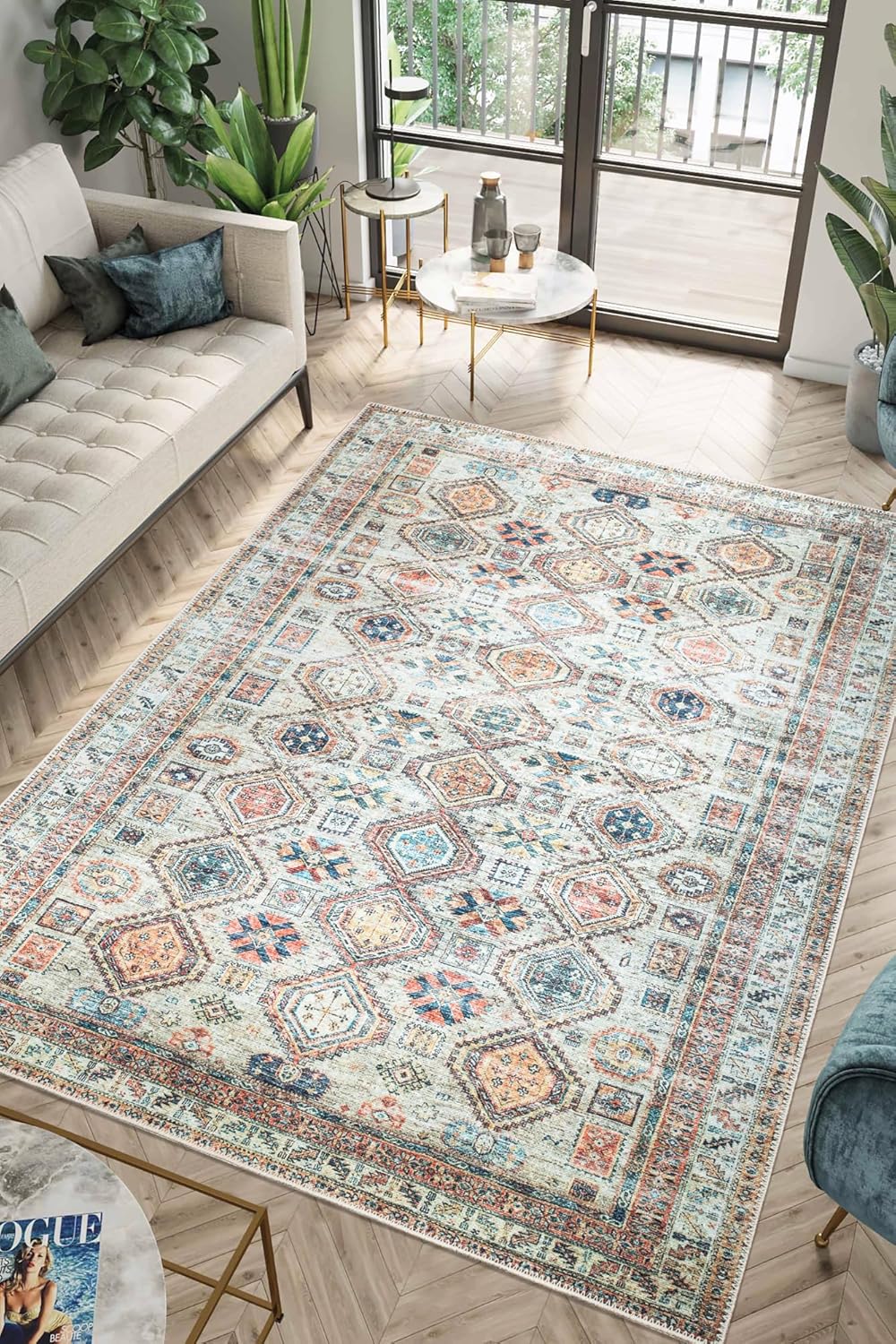 Keen Home Design 10x14 Rug - Vintage Machine Washable Area Rug