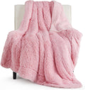 Bedsure GentleSoft Fuzzy Sherpa Faux Fur Twin Blanket Pink - Cozy Gift