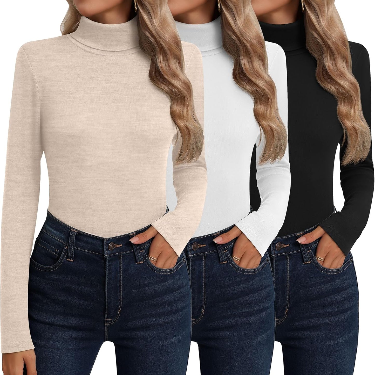 Neer Cotton Women's Turtleneck Long Sleeve Thermal Tops