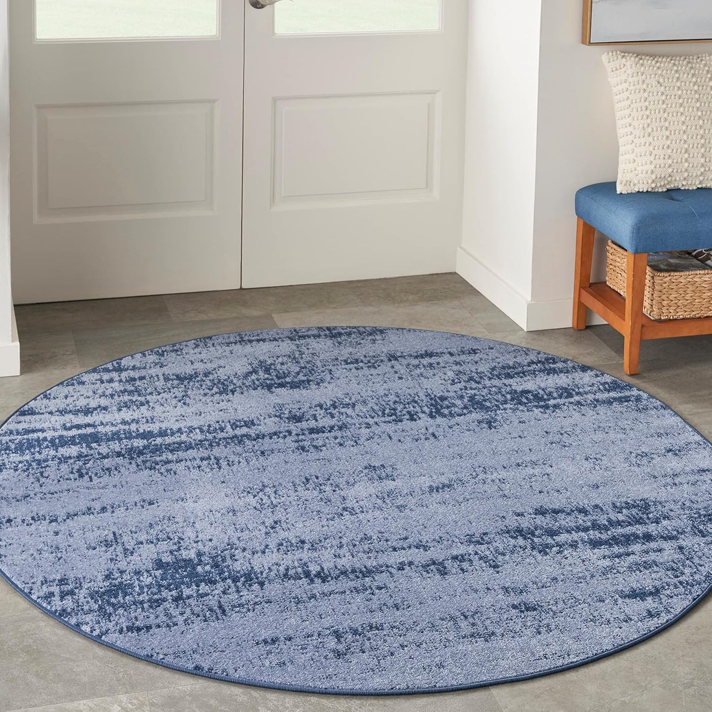 Nourison Home Essentials 48in Round Contemporary Indoor/Outdoor Rug
