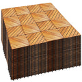 432 Piece Acacia Wood Interlocking Patio Deck Tiles for Outdoor Spaces