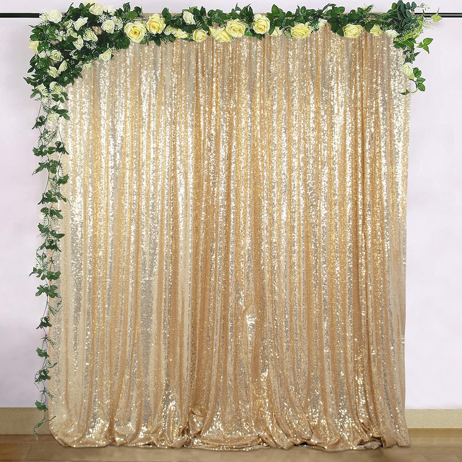ShiDianYi 8x10 Gold Sequin Backdrop - Stunning Party & Wedding Decor