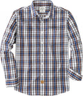 Dubinik Mens Long Sleeve Casual Button Down Cotton Plaid Shirt