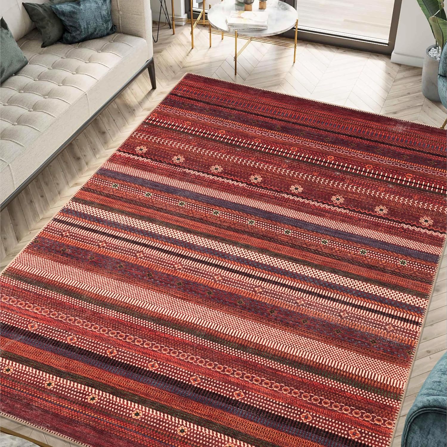 Keen Home Design 8x10 Rug - Vintage Machine Washable Area Rug